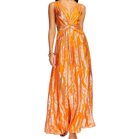 Ramy Brook Dresses & Skirts - Ramy Brook Orange and Metallic Maxi Dress